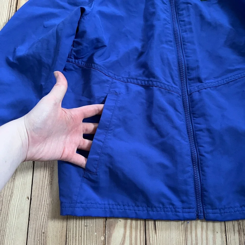 L.L. Bean Kids Royal Blue Hooded Lightweight Windbreaker Jacket Size Small‎ 8